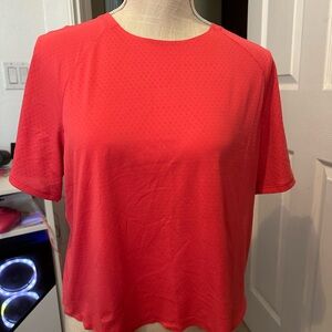 lululemon athletica Short Sleeve Tee in Bright Coral Red